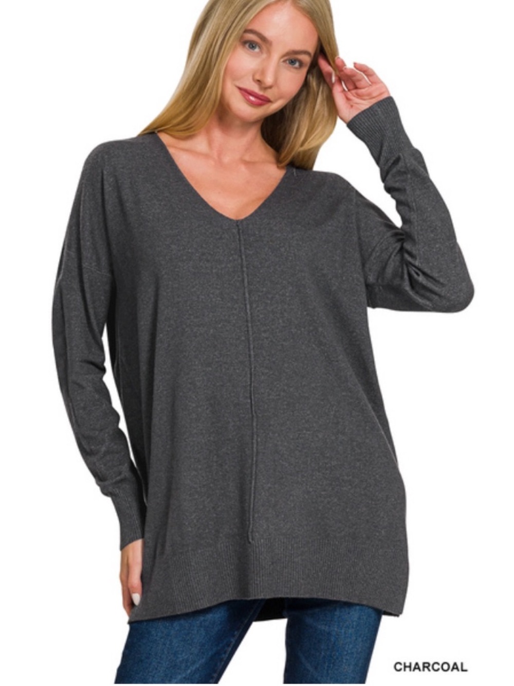 257 ❤️Zenana VISCOSE FRONT SEAM
SWEATER